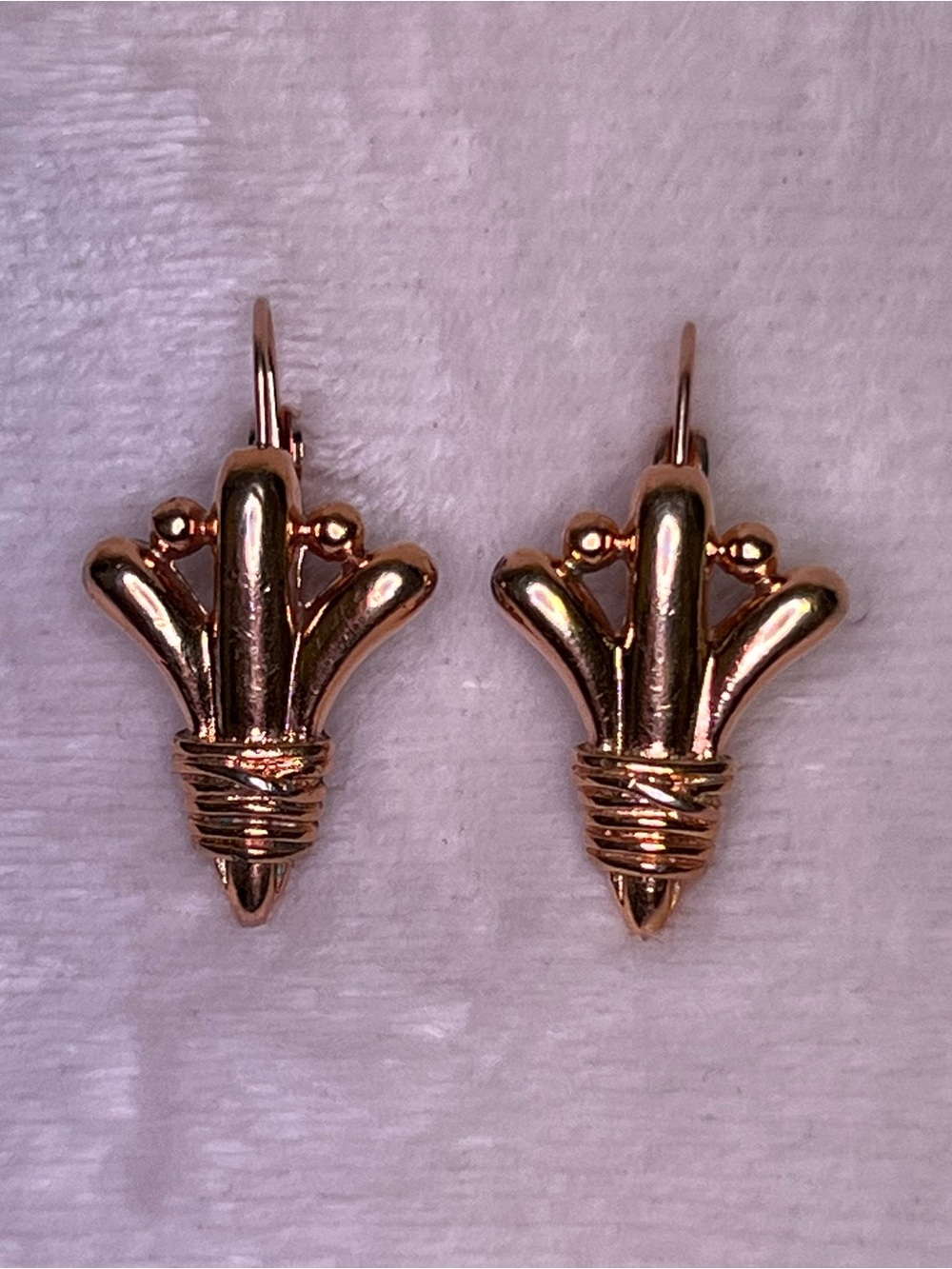 Monet Gold Tone Sculpted Drop Earrings